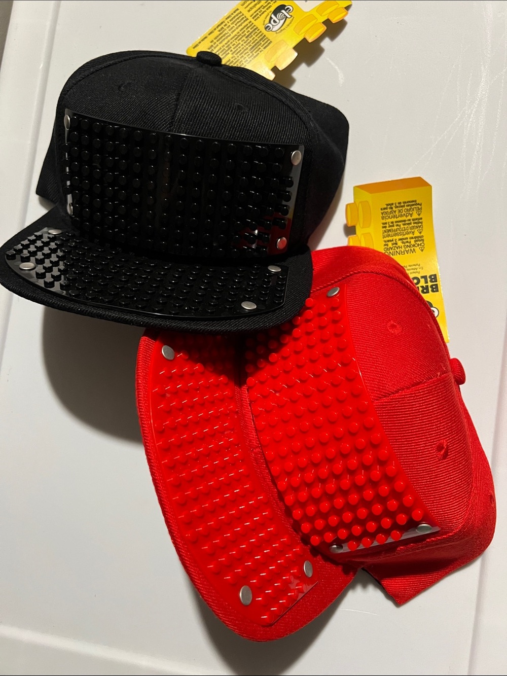 2 hats - Red and Black Studded Snapback Cap - elope